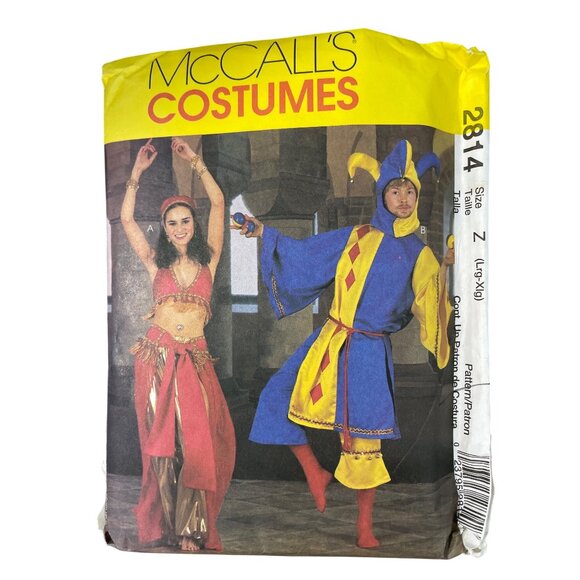 Y2K McCalls 2814 Sewing Pattern Size L-XL Belly Dancer Jester Vintage UNCUT - Picture 1 of 6